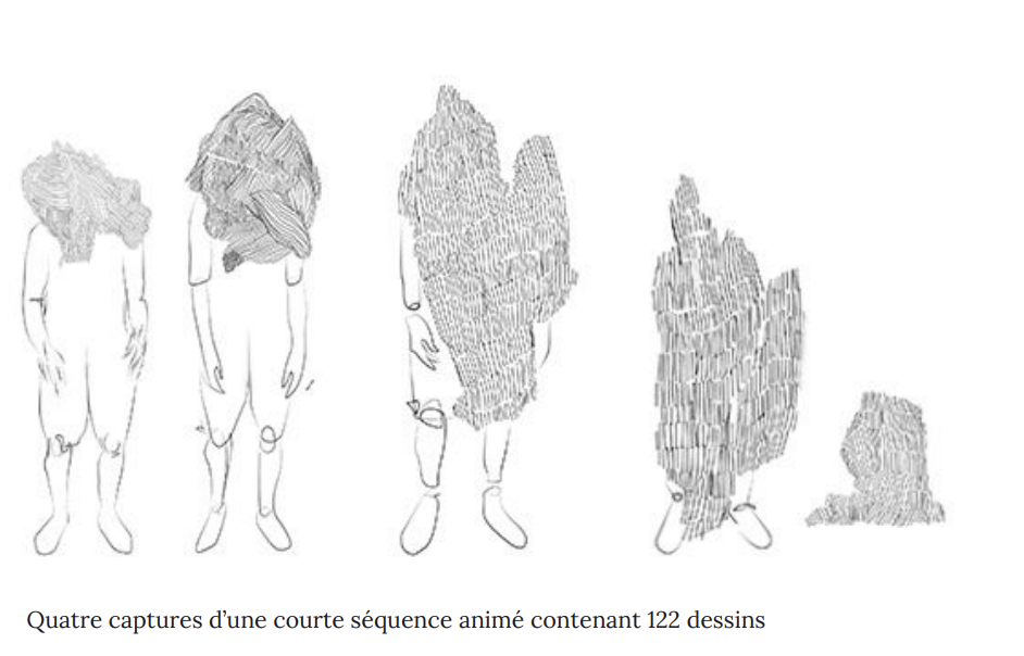 Four captures of a short animated sequence containing 122 drawings | Kamel Lazaar Foundation Four captures of a short animated sequence containing 122 drawings | Kamel Lazaar Foundation
