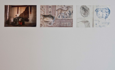 لمياء جريج، مواد من الحرب، ٢٠١٣، صور، وتخطيط، من عرض «بيروت بصدد الكتابة» - متحف. جميع الحقوق محفوظة للفنانة.