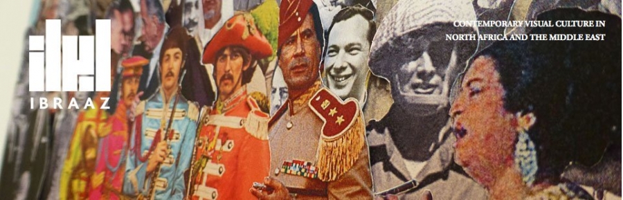 Ibraaz banner. Image: Michael Rakowitz, Detail of The Breakup, 2012, original Sgt.Pepper's Lonely Hearts Club Band album cover (1967) magazine color printouts, 12 x 12 inches, 30.5 x 30.5 cm. Courtesy the artist and Lombard Freid Gallery.