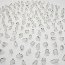 Mona Hatoum, Drowning Sorrows, 2002, glass, 14.5×300cm. Courtesy of the artist. 